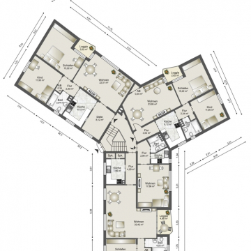 Grundriss Erdgeschoss, 1. Obergeschoss, 2. Obergeschoss Grundriss Erdgeschoss, 1. Obergeschoss, 2. Obergeschoss