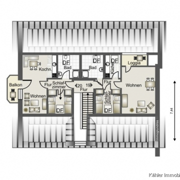 Grundriss Spitzboden Gebäudeteil 1 Grundriss Spitzboden Gebäudeteil 1