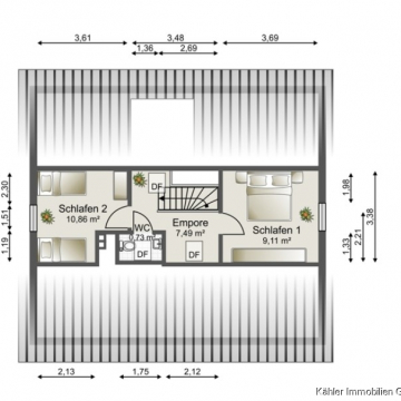 Grundriss Spitzboden